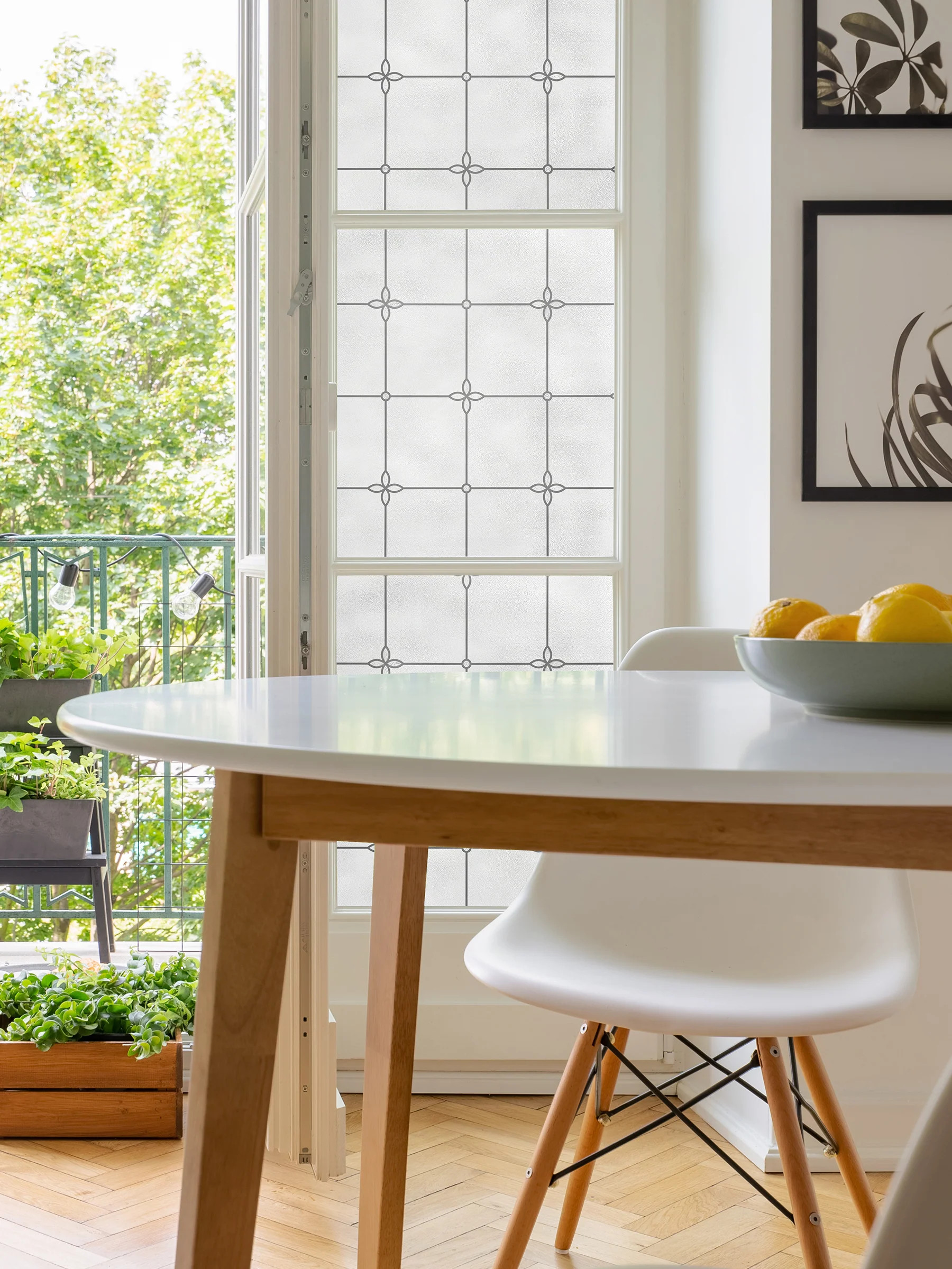 Victoria | Window Film with Textured Leaded Glass Pattern | Made in USA | Artscape