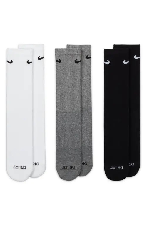 Nike Assorted 3-Pack Everyday Plus Cushion Crew Training Socks in Multi-Color 964 at Nordstrom, Size Large | Nordstrom