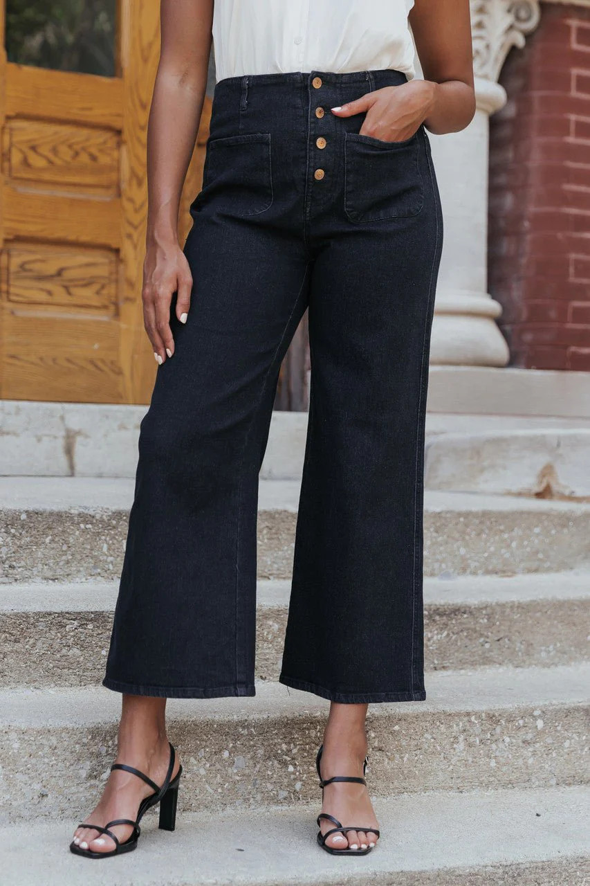 Ash Black Wide Leg Pants | Magnolia Boutique | Magnolia Boutique