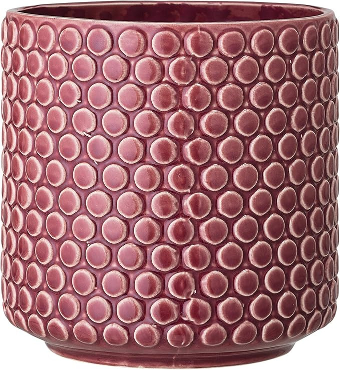 Bloomingville Stoneware Flower Pot with Polka Dots, Planter, 6'', Red | Amazon (US)