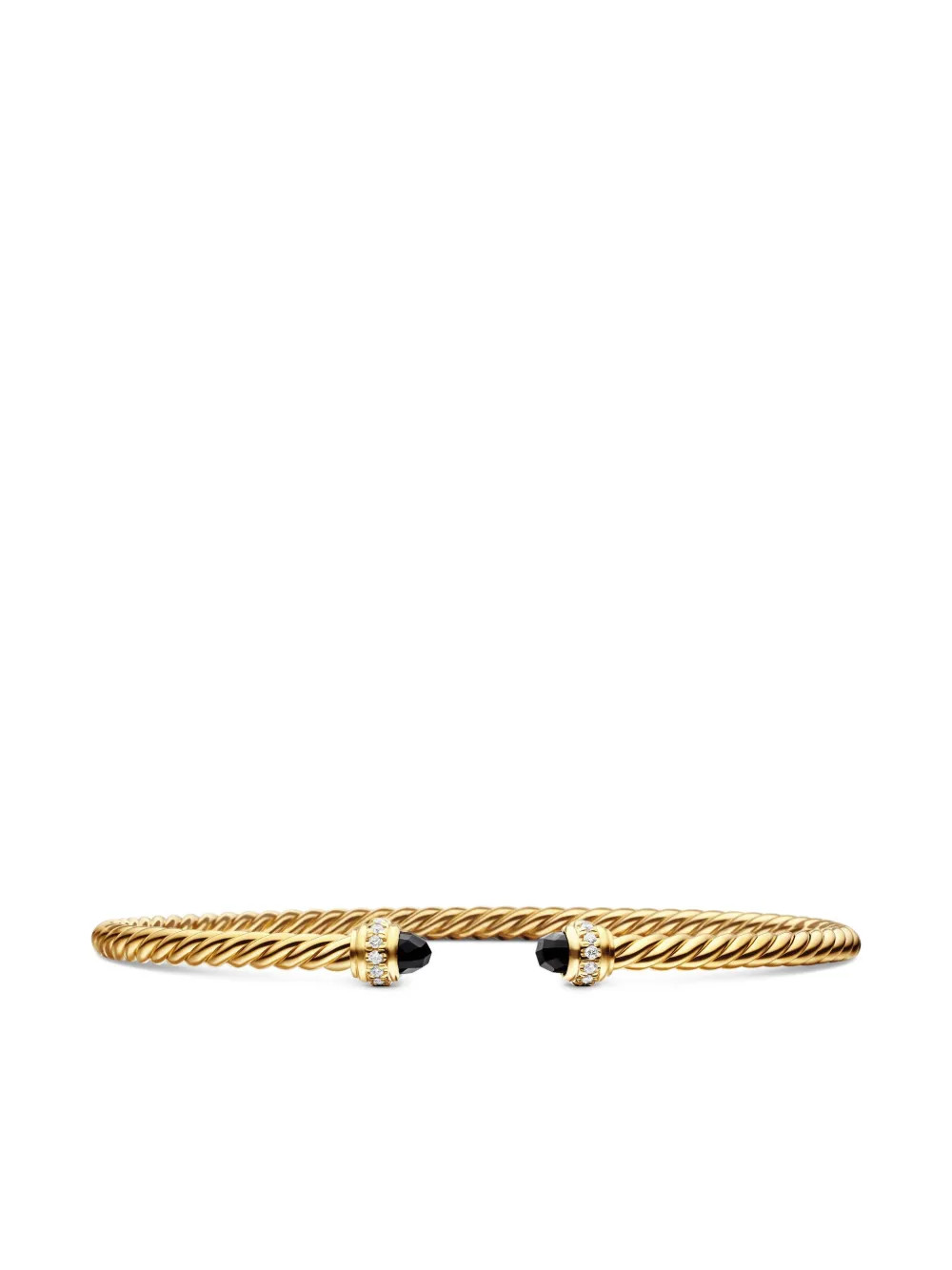 David Yurman 클래식 케이블스파이라 18K 옐로 골드 다이아몬드 브레이슬릿 3m... | Farfetch Global