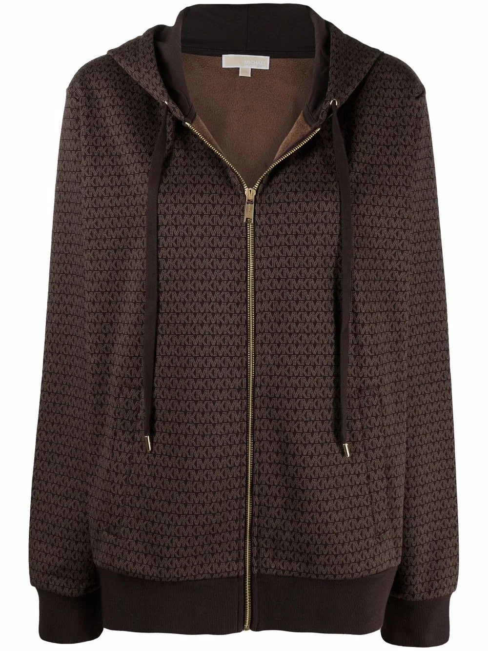 monogram-print zip-up hoodie | Farfetch Global