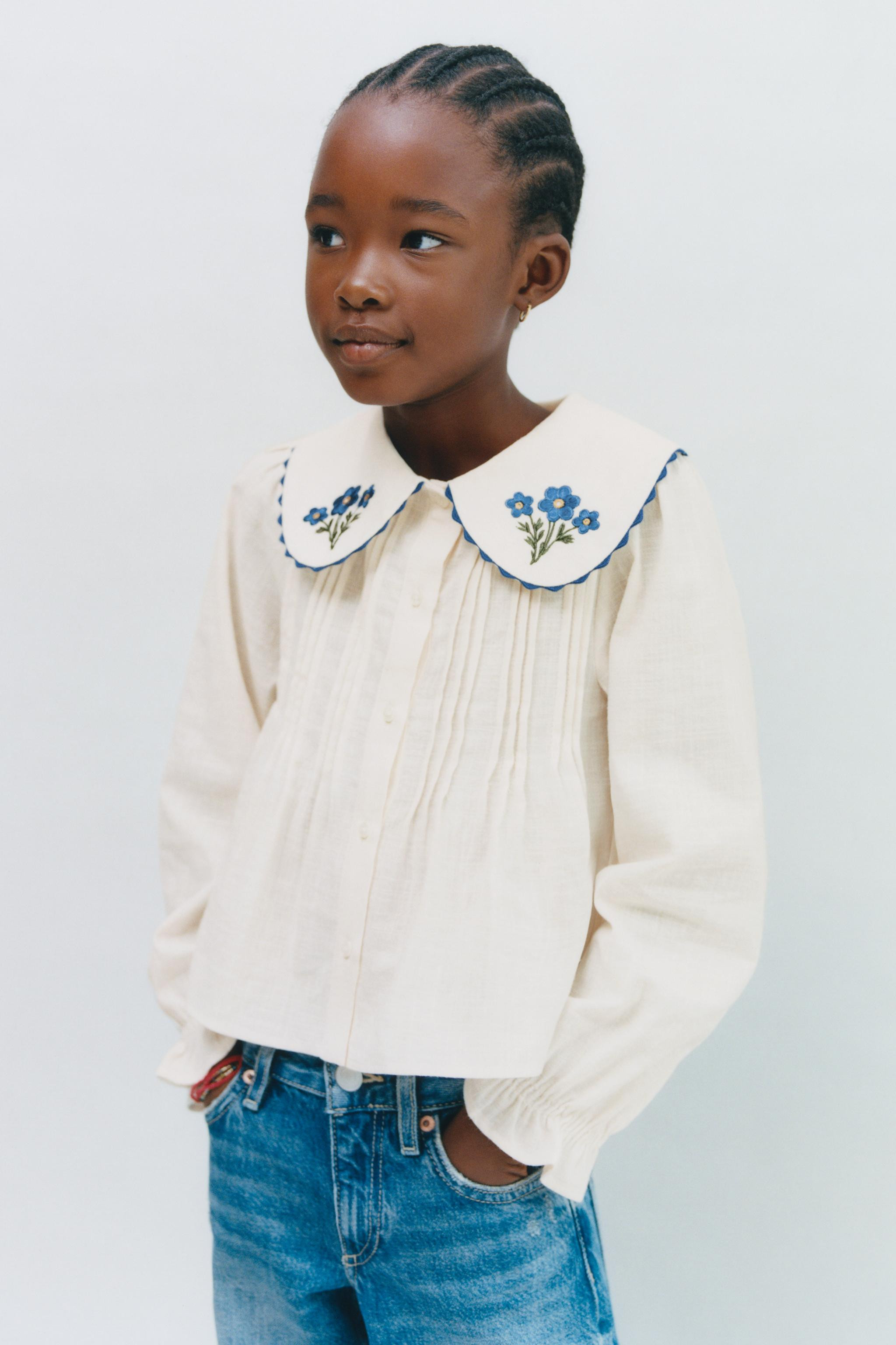 EMBROIDERED COLLAR SHIRT | Zara US