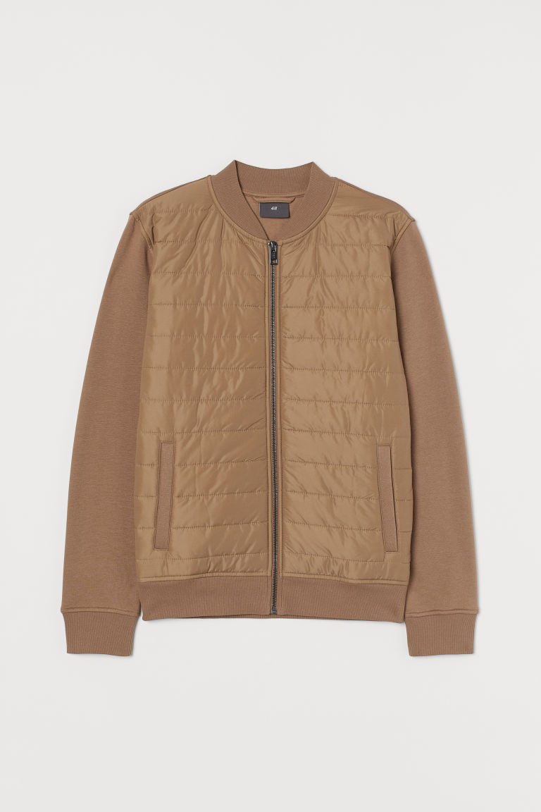 H & M - Quilted Bomber Jacket - Beige | H&M (US + CA)