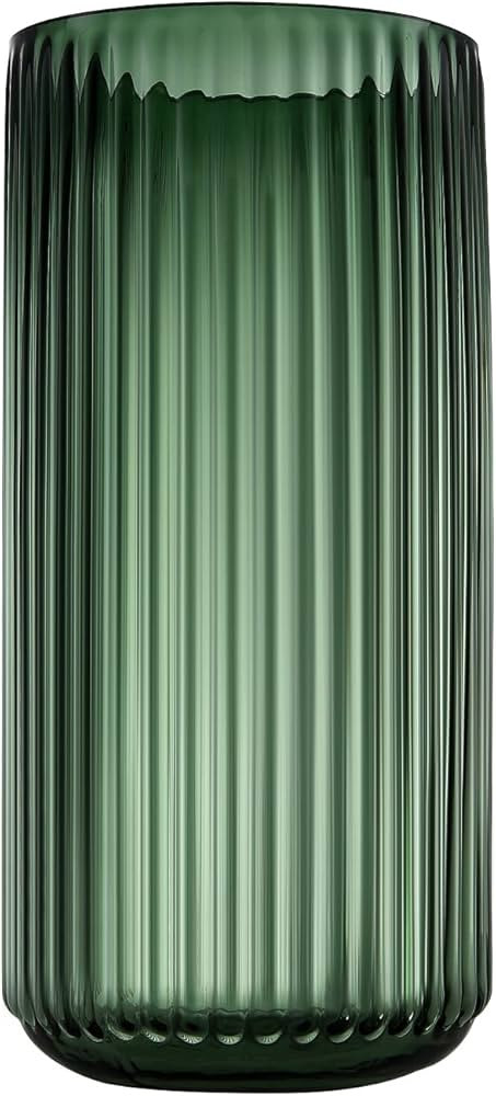 Dinyeo Large Cylinder Ribbed Green Glass Flower Vase for Farmhouse Dining Table Centerpieces Deco... | Amazon (US)