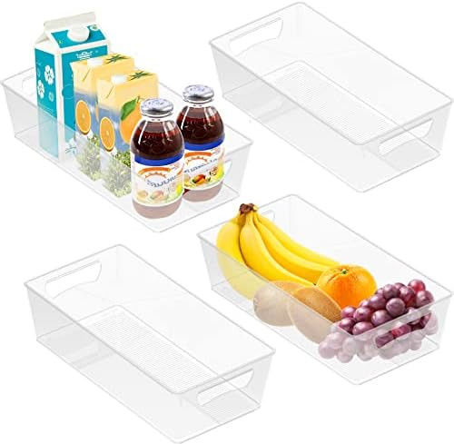 SimpleHouseware 4PK L Size Kitchen Bin Organizer, 14" x 7" x 3.75", Clear | Amazon (US)