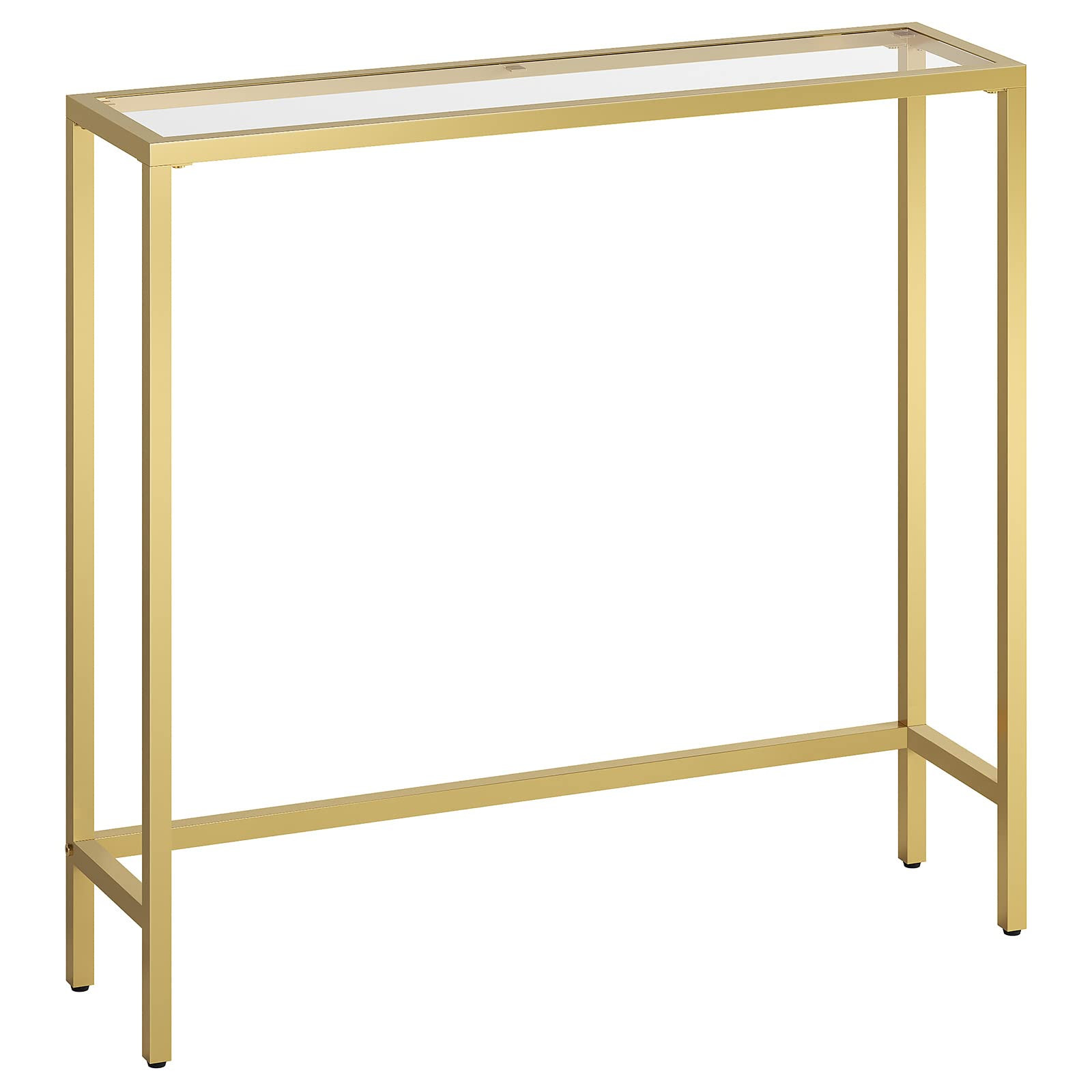 HOOBRO Console Table, Tempered Glass Sofa Table, Gold Slim Hallway Table, 75 x 22 x 80 cm, for Li... | Amazon (UK)