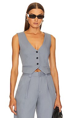 Song of Style Lisette Vest Top in Dove Blue from Revolve.com | Revolve Clothing (Global)