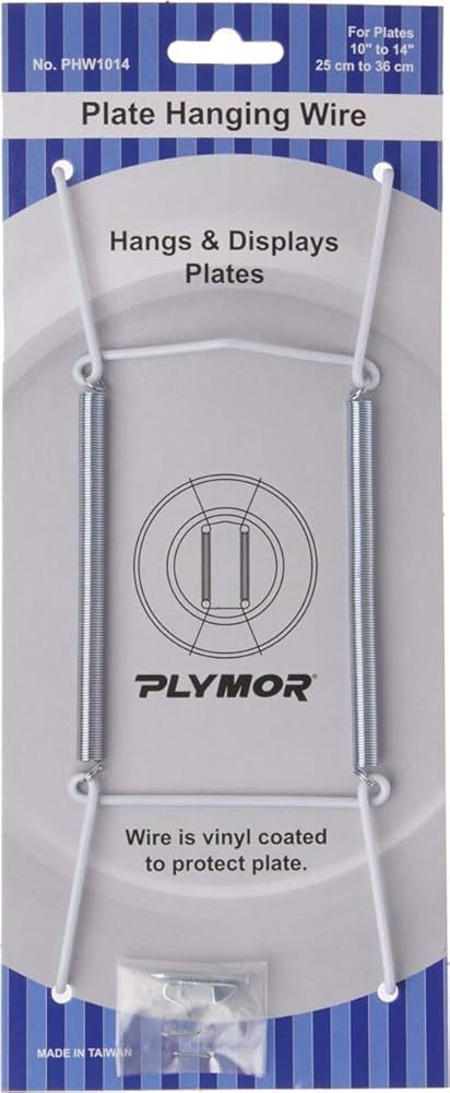 Plymor White Vinyl Finish Wall Mountable Plate Hanger, 8" H x 3" W x 0.5" D (For Plates 10" - 14"... | Amazon (US)