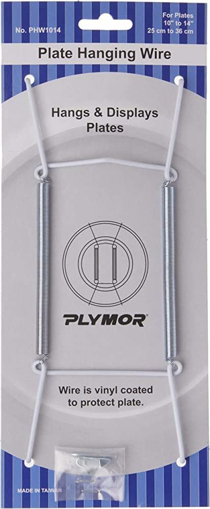Plymor White Vinyl Finish Wall Mountable Plate Hanger, 8" H x 3" W x 0.5" D (For Plates 10" - 14"... | Amazon (US)