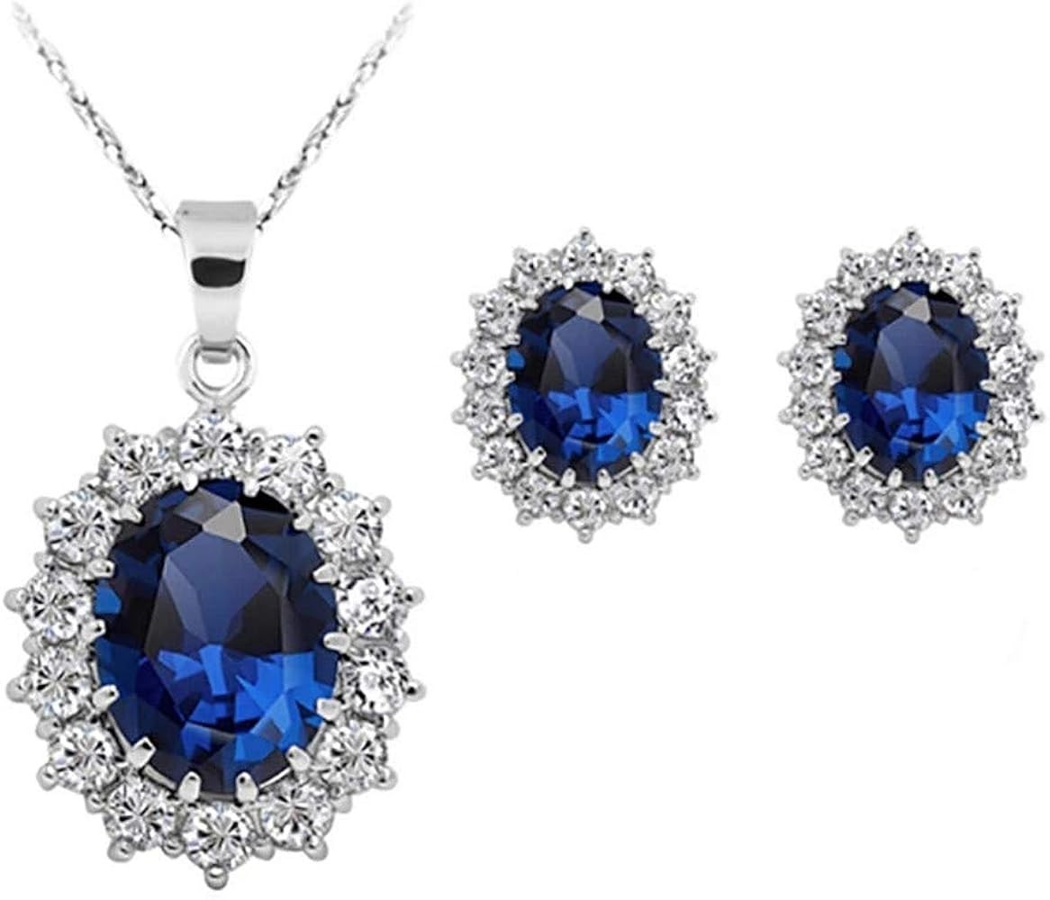 Women Jewelry Set Teardrop Dangle Necklace & Earring Sets for Women Girl Bridal Jewelry Set Delicate | Amazon (US)