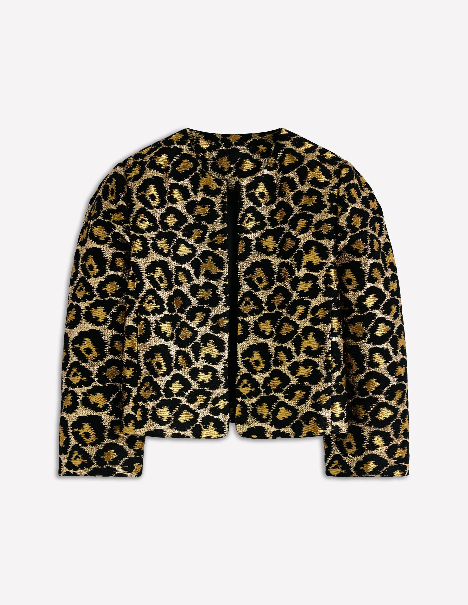Jacquard Leopard Jacket-Leopard, Lurex Jacquard | Boden (US)