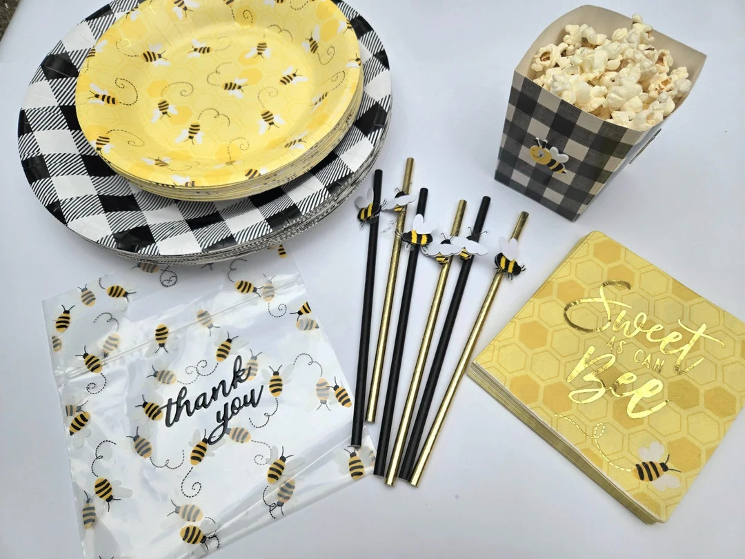 Bee Party Decorations, Bee Party Box, Bee Baby Shower, Sweet as Can Bee, Plates, Napkins, Treat B... | Etsy (US)