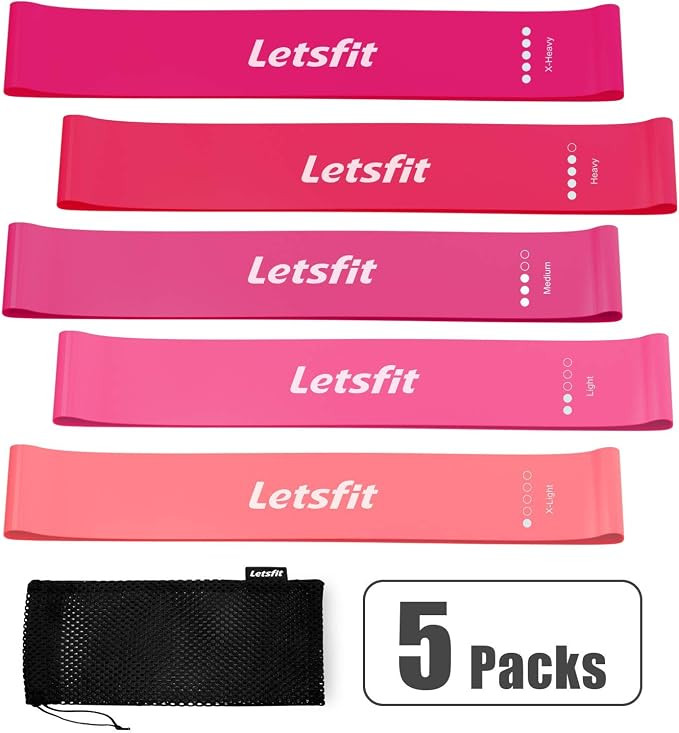 Letsfit Resistance Loop Bands, Resistance Exercise Bands for Home Fitness, Stretching, Strength T... | Amazon (US)