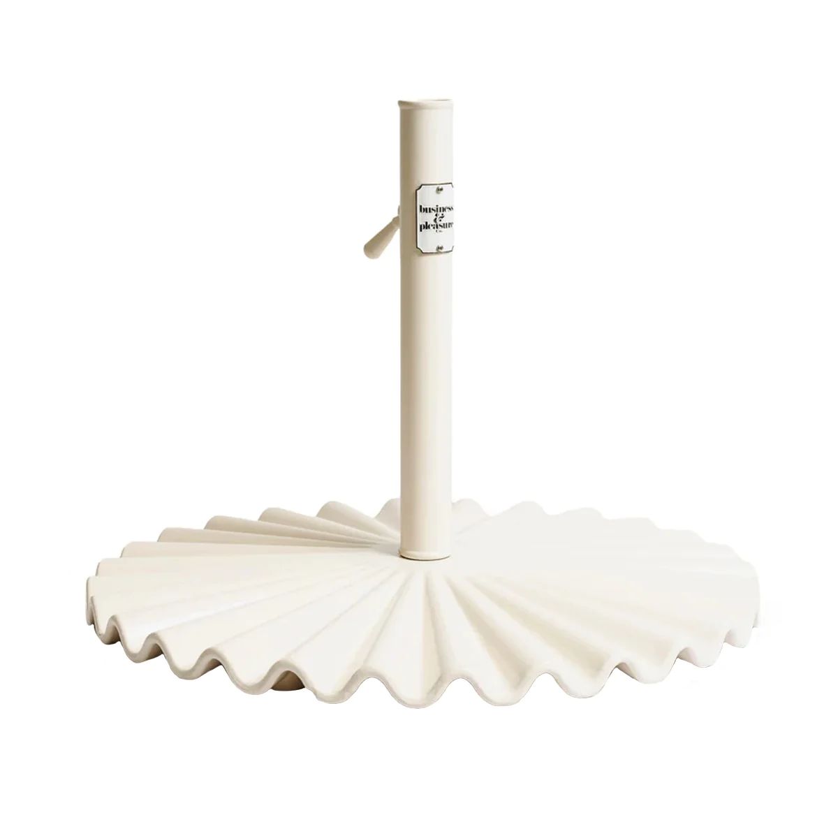 Clamshell Umbrella Base - Antique White | Monika Hibbs Home