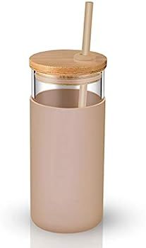 Tronco 20oz Glass Tumbler Glass Water Bottle Straw Silicone Protective Sleeve Bamboo Lid - BPA Fr... | Amazon (US)