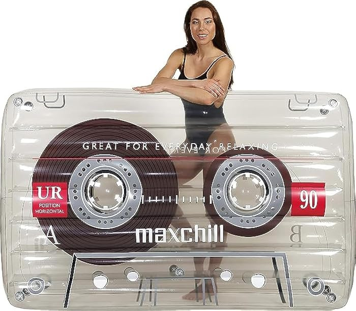 Retro Cassette Lounger Pool Floats Raft for Adults by LOTELI - Thicker and Stronger - Large Clear... | Amazon (US)