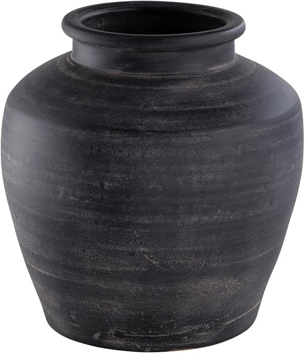 Signature Design by Ashley Meadie Casual Indoor Distressed Terra Cotta Vase with Wide Mouth, Blac... | Amazon (US)