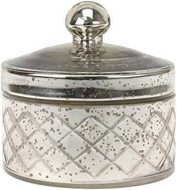 Stonebriar Antique Mercury Glass Storage Container with Lid, Decorative Jar for Cotton Ball or Cotto | Amazon (US)