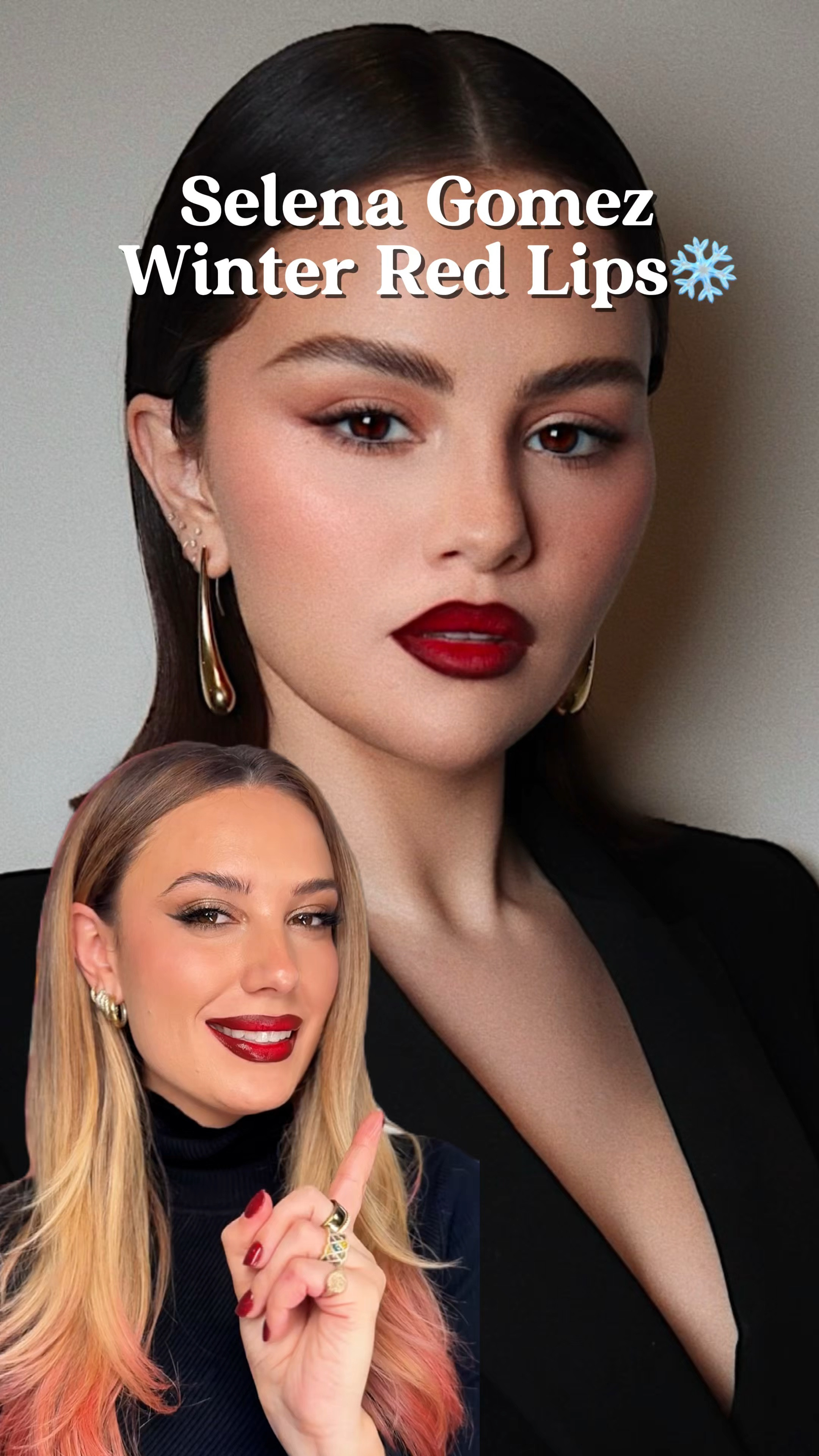 Selena Gomez Winter Red Lip Combo💋  

#LTKHoliday #LTKWatchNow #LTKBeauty