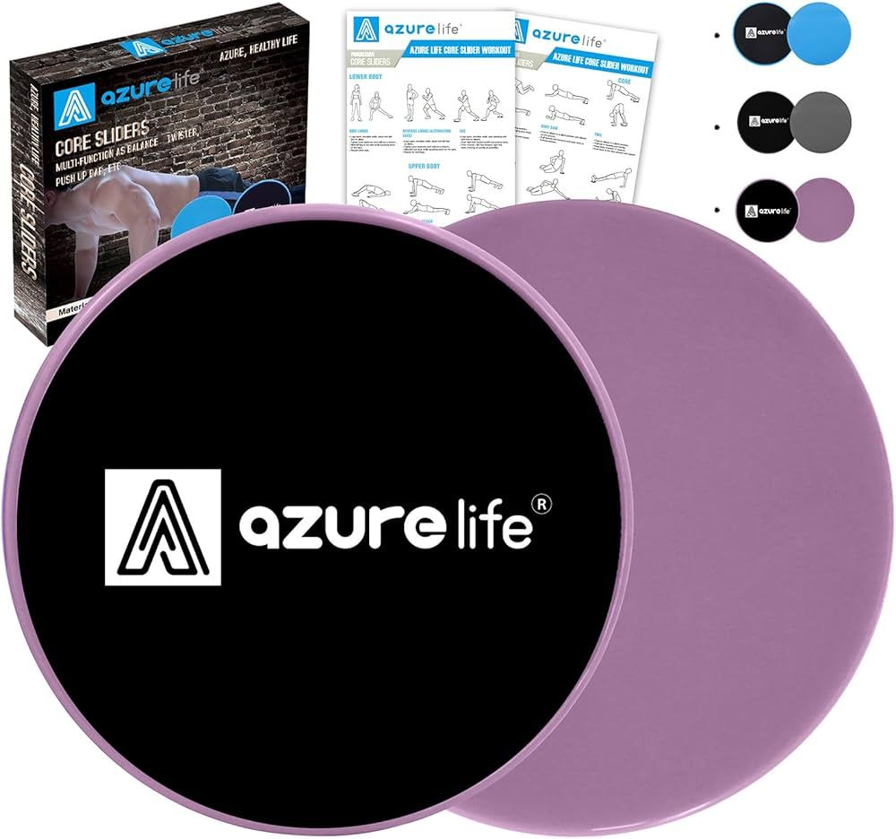 A AZURELIFE Exercise Core Sliders, Dual Sided Exercise Gliding Discs Use on Carpet or Hardwood Fl... | Amazon (US)