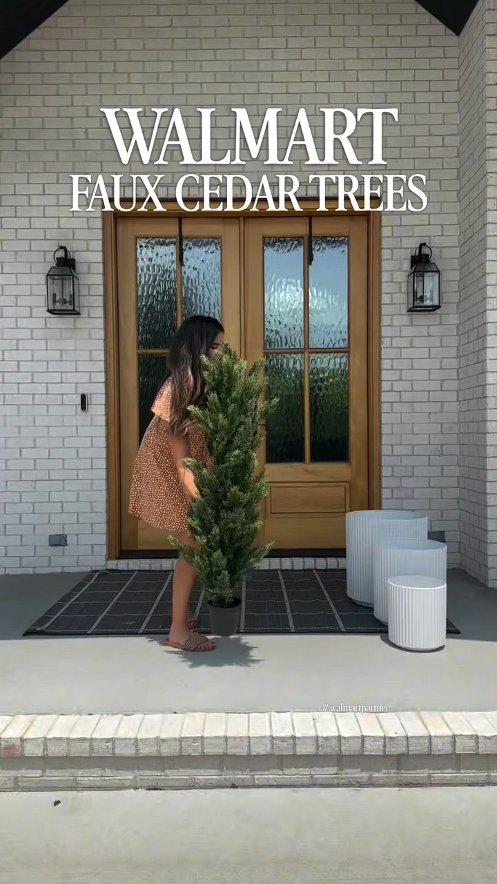 Follow @pleasantlybuilt and comment “shop” for the links sent to you!

These faux cedar trees are one of my favorite purchases. You can keep them up year round, they stay perfectly green, and there’s zero maintenance. I love the layered look with three different sizes. I used a 3 ft, 4 ft, and 5 ft. They look so realistic you seriously can’t tell they aren’t real.

#walmartpartner #walmart #fauxplants #deals