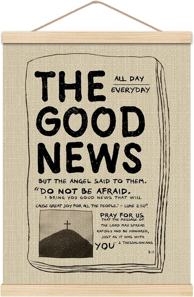 HKTZM Modern Christian Wall Decor, the Good News Trendy Scripture Wall Art With Wooden Poster Han... | Amazon (US)