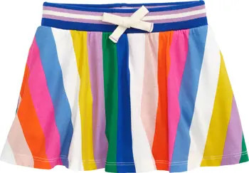 Mini Boden Kids' Rainbow Stripe Jersey Skort | Nordstrom | Nordstrom