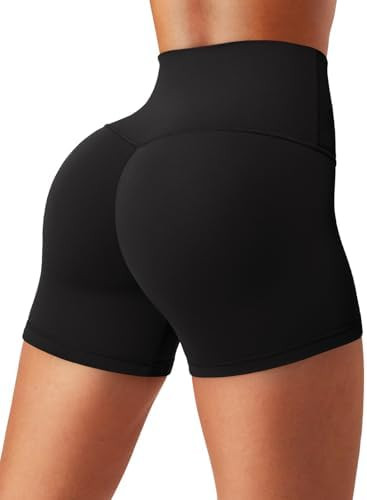 Aoysky Womens Buttery Soft Biker Shorts 4" High Waisted Ruched Workout Gym Yoga Running Athletic ... | Amazon (US)