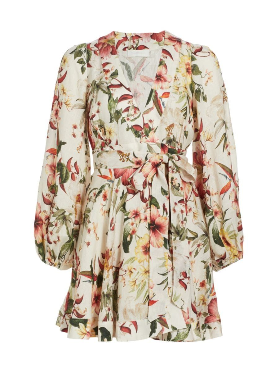 Lexy Floral Wrap Minidress | Saks Fifth Avenue