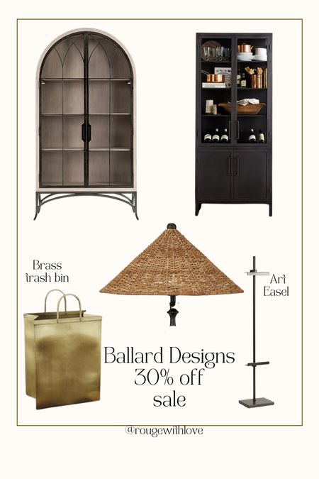 Ballard designs, Ballard designs sale, arch cabinet, black cabinet, brass, rattan lampshade, lampshade, art easel, 

#LTKhome #LTKsalealert #LTKSeasonal