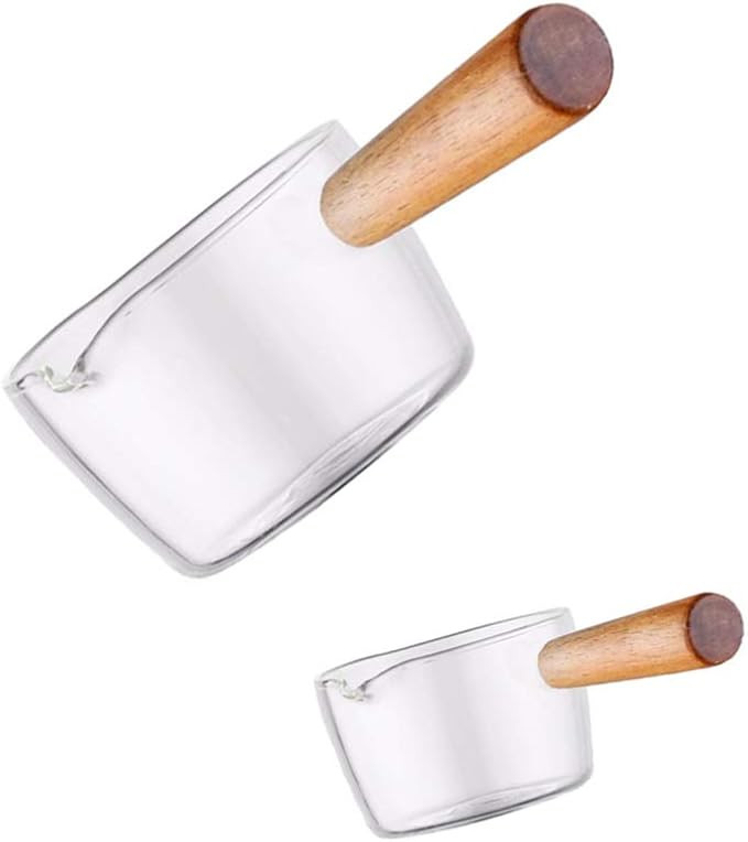 Yardwe 2pcs Glass Creamer Jugs Mini Sauce Pitcher Milk Creamer Coffee Jar Server Dipping Bowls wi... | Amazon (US)