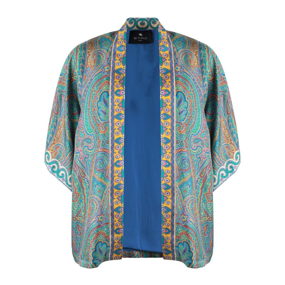 Etro Silk Kimono With Multicolor Paisley Print | Baltini