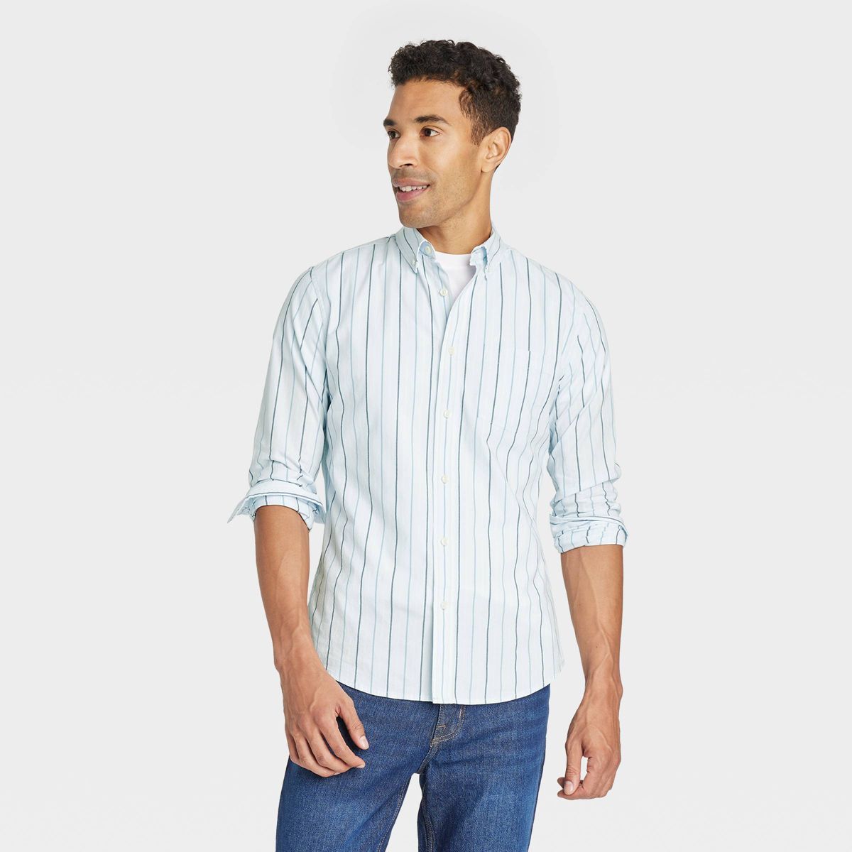 Men's Long Sleeve Slim Fit Button-Down Shirt - Goodfellow & Co™ | Target