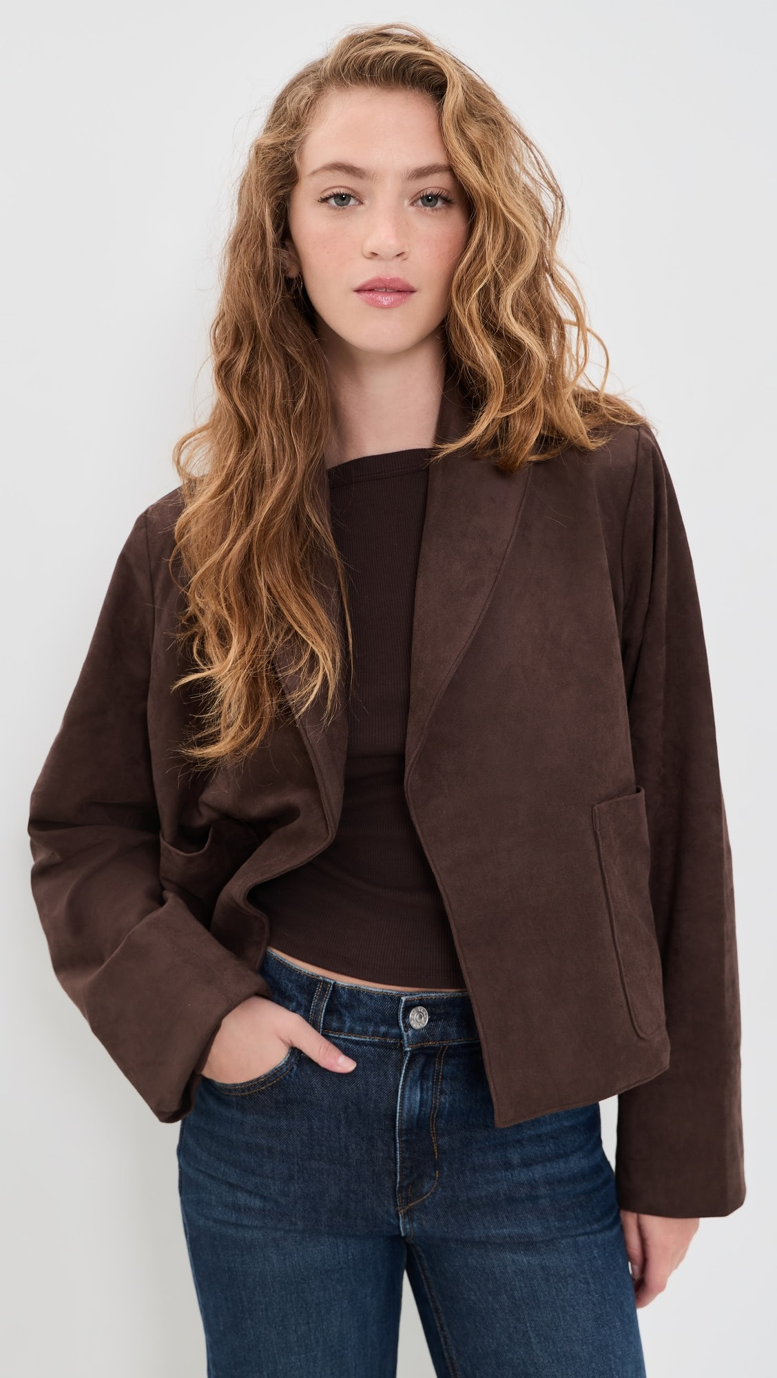 Splendid Splendid X Cella Jane Crop Icon Faux Suede Coat | Shopbop | Shopbop