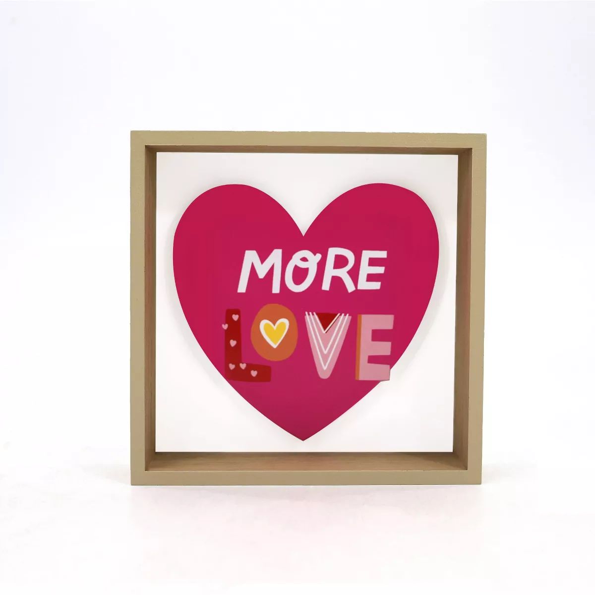 6"x6" Wood Valentine Shadowbox More Love - Spritz™ | Target