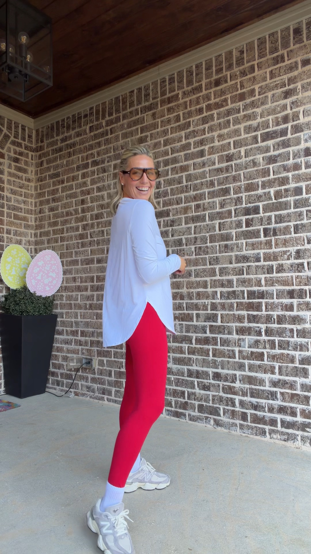 Amazon activewear!! Wearing size small in leggings and white top and size medium in red top! Sunnies are also Amazon and sneakers run TTS! 

#LTKActive #LTKootd #LTKfitnessgoals