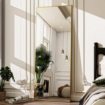 BEAUTYPEAK Rectangle Free-standing Full-Length Mirrors 21"x65", Gold | Target