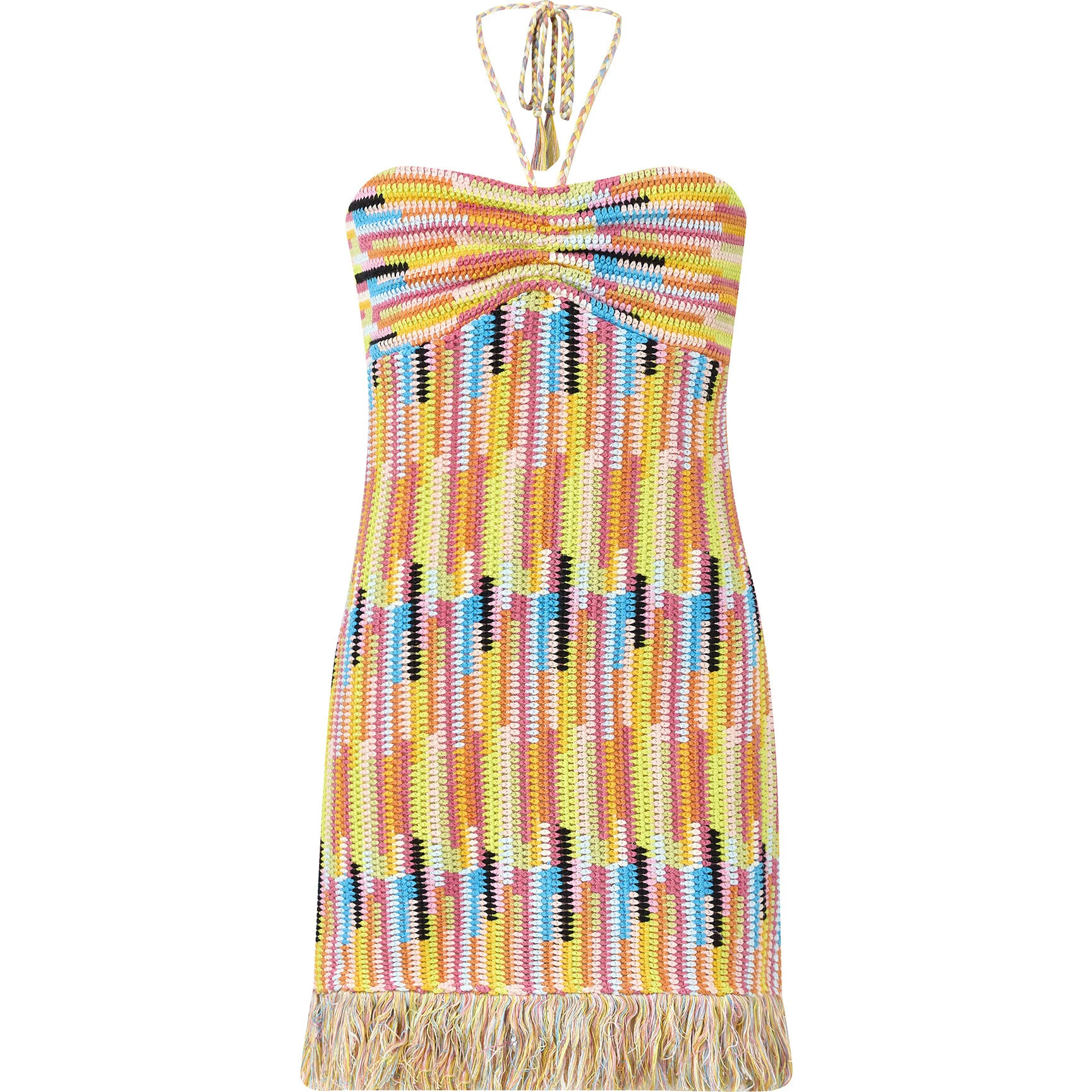 Alia Crochet Mini Dress, Multi | Maisonette