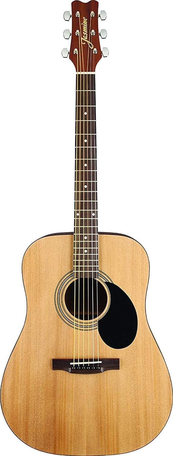 Jasmine S35 Dreadnought Acoustic Guitar - Natural Bundle with Gig Bag, Strap, Strings, Picks, Ins... | Amazon (US)