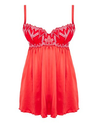 Figleaves Curve Siren Red Heart and Satin Babydoll | Simply Be (UK)