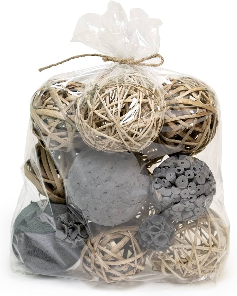 ANDALUCA Large Decorative Vase Filler Bag with Orbs, Balls (Grey) | Amazon (US)