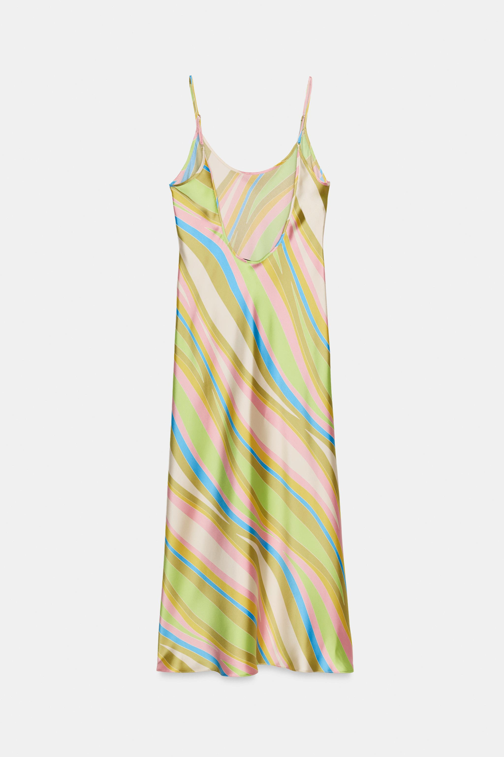 PRINTED SATIN EFFECT MIDI DRESS | Zara US