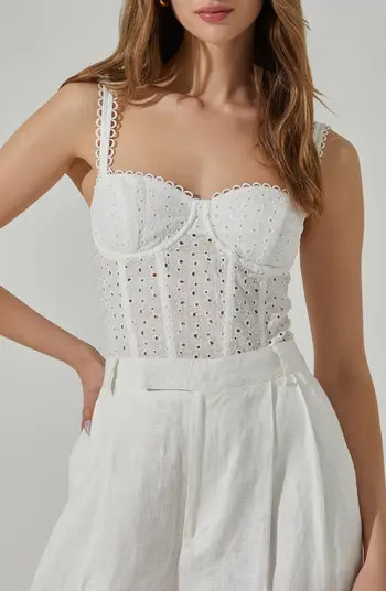 ASTR the Label Eyelet Embroidered Corset Top | Nordstrom | Nordstrom