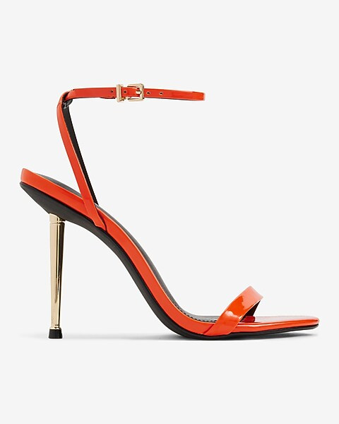 Gold Heel Strappy Heeled Sandals | Express