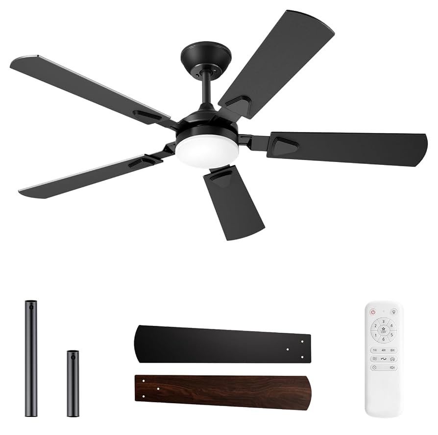 Ceiling Fans with Lights, 52 Inch Modern Ceiling Fans with Lights and Remote Control, DC Reversib... | Amazon (US)