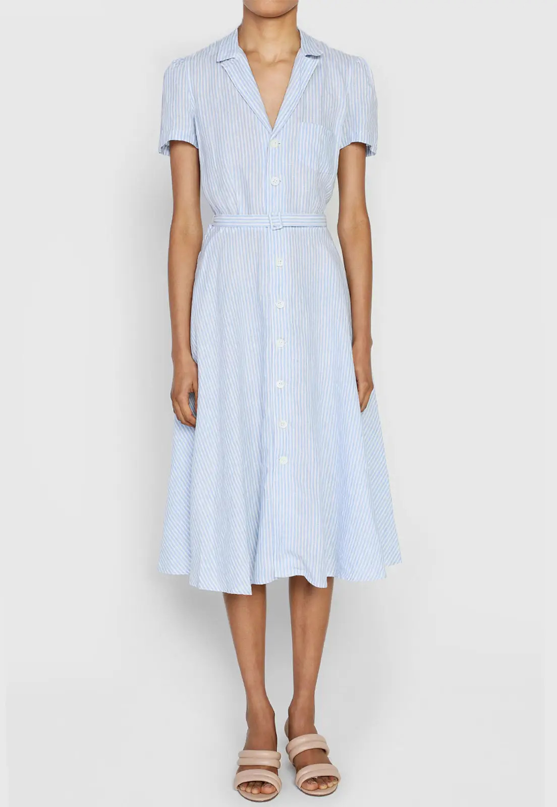 Vestido Polo Ralph Lauren Midi Listrado Azul | Dafiti (BR)