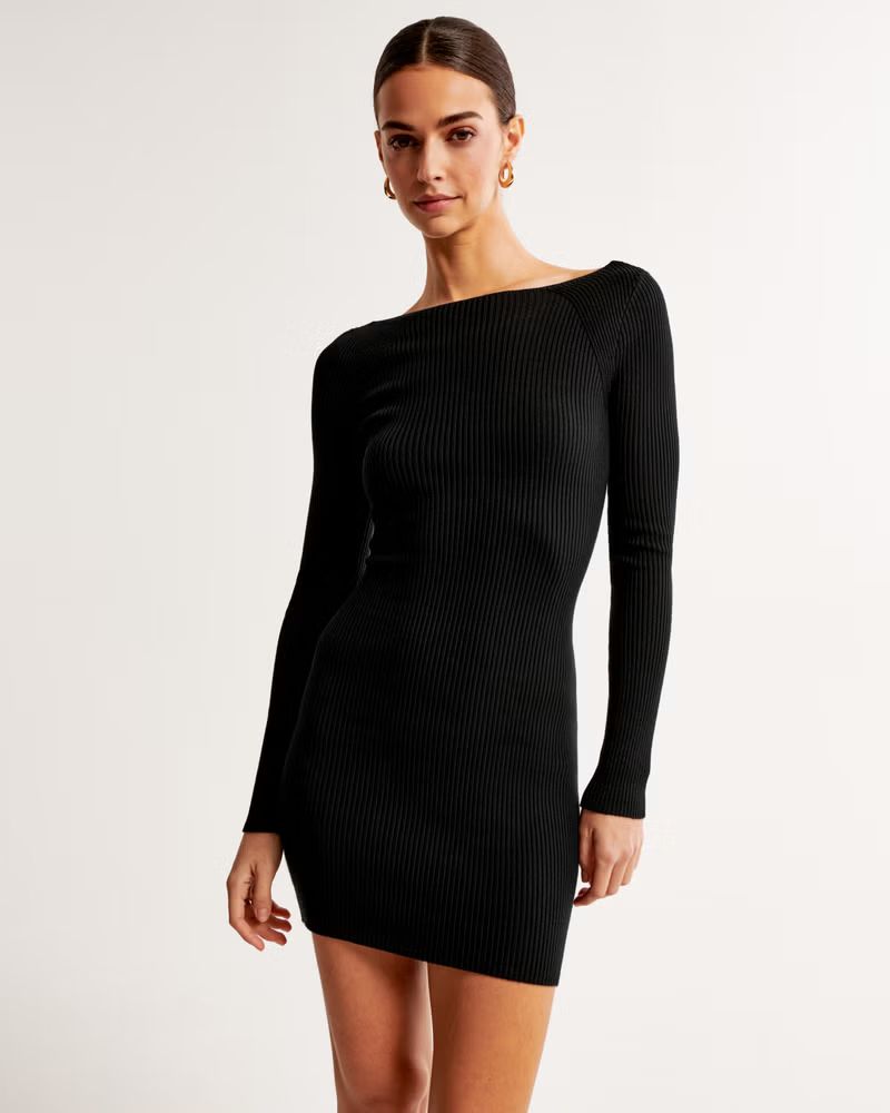 Women's Long-Sleeve Slash Mini Sweater Dress | Women's Dresses & Jumpsuits | Abercrombie.com | Abercrombie & Fitch (UK)
