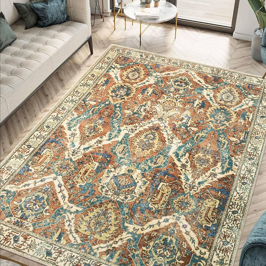Keen Home Design 5x7 Rug - Machine Washable Area Rug with Non-Slip Backing, Ideal for Living Room... | Amazon (US)