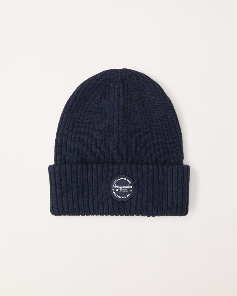 logo knit beanie | Abercrombie & Fitch (US)